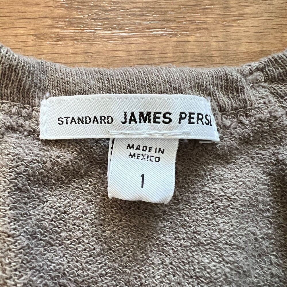 Standard James Perse Tunic Top Size 1/S Tan Kangaroo Pocket Sweatshirt - Picture 3 of 7